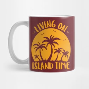 Living On Island Time Palm Trees And Sunset Mug